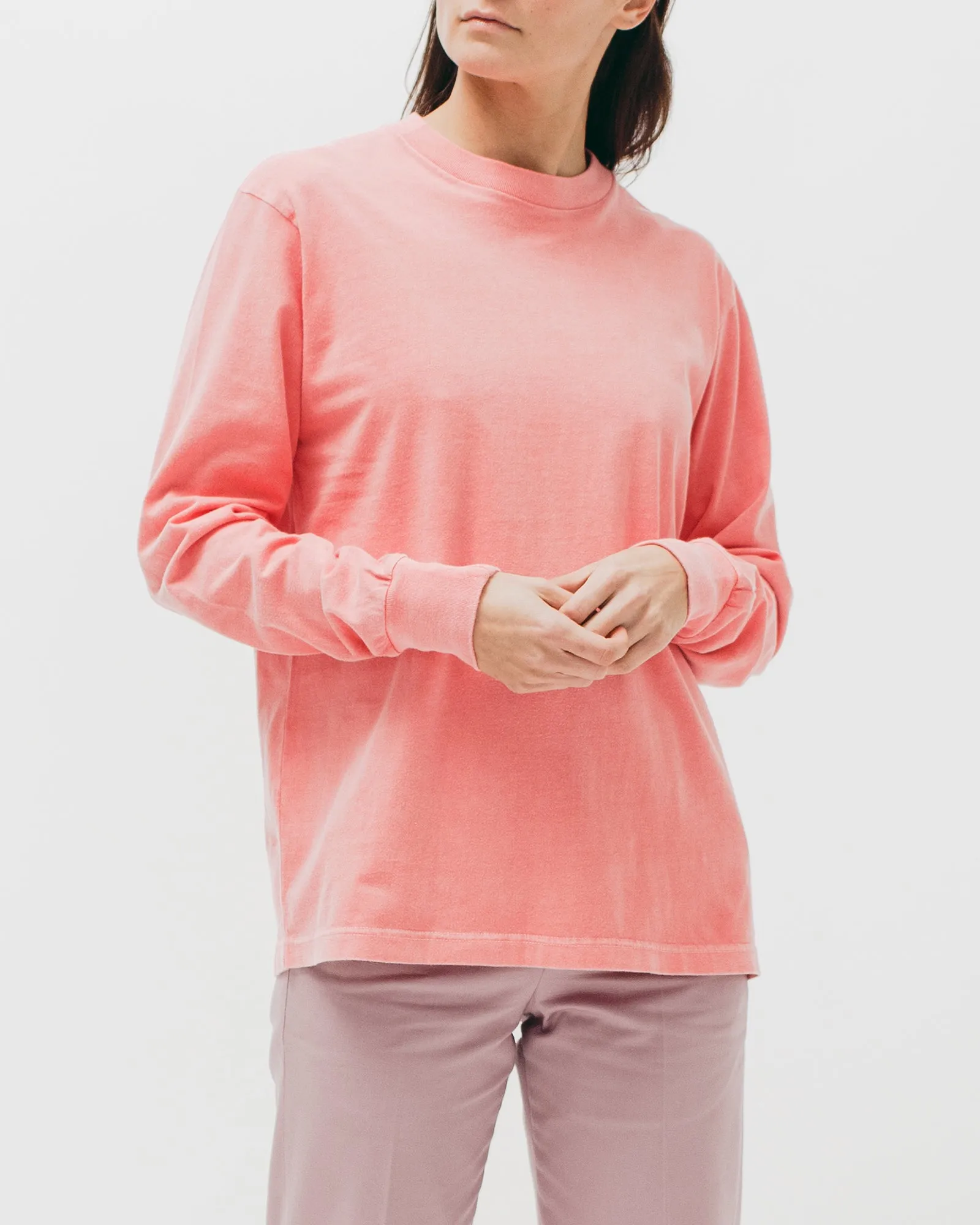 Natural Dyed Block L/S Jersey - Coral