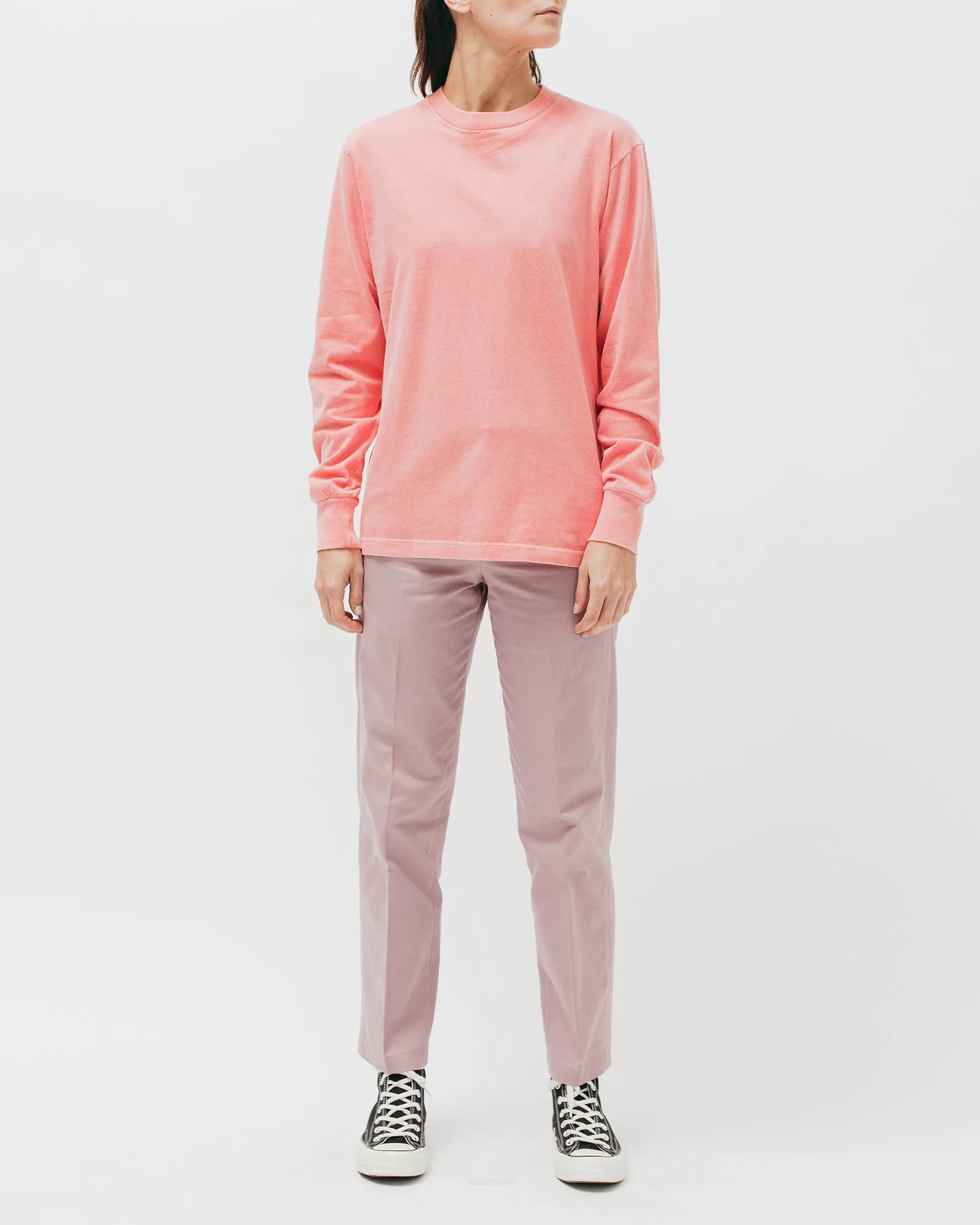 Natural Dyed Block L/S Jersey - Coral