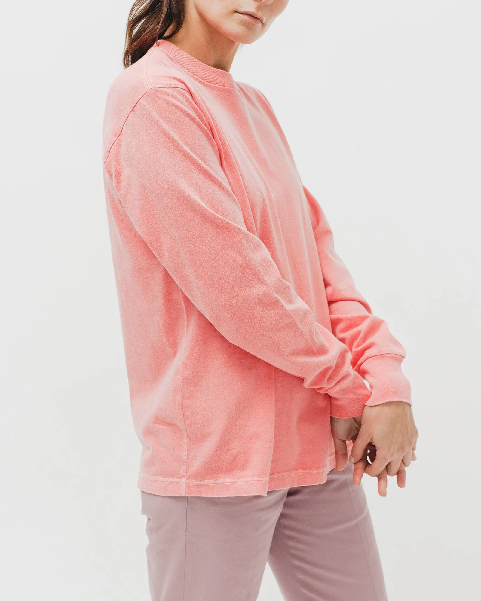 Natural Dyed Block L/S Jersey - Coral