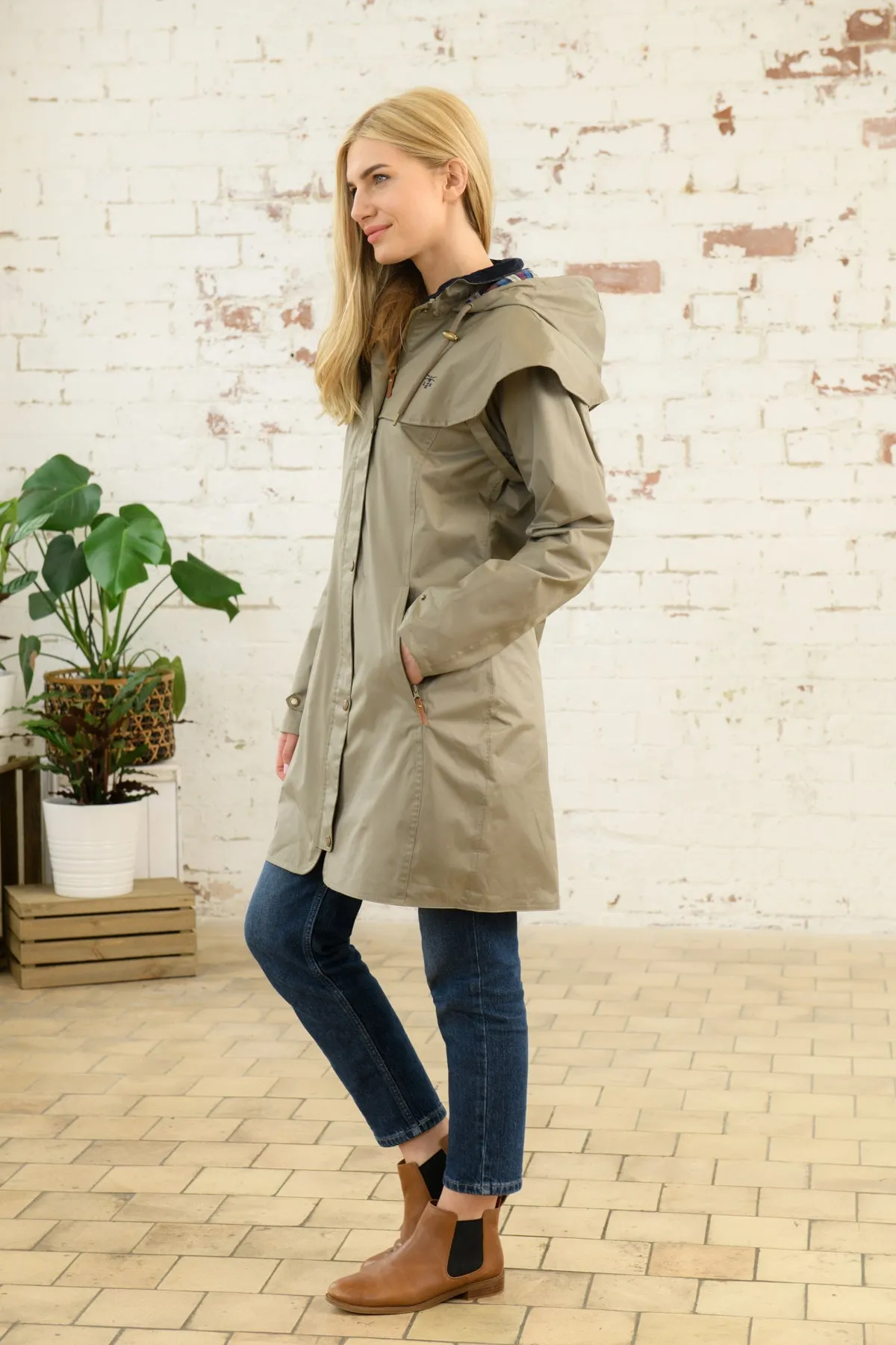 Outrider 3/4 Length Waterproof Raincoat - Fawn