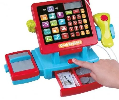 PlayGo Cash Register Toy & Accessories - Touch &Count Supermarket Till Pretend Play Actions & Sounds