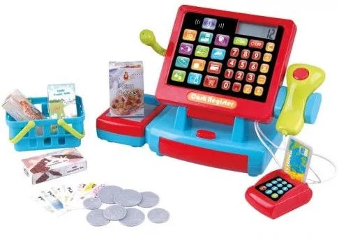 PlayGo Cash Register Toy & Accessories - Touch &Count Supermarket Till Pretend Play Actions & Sounds