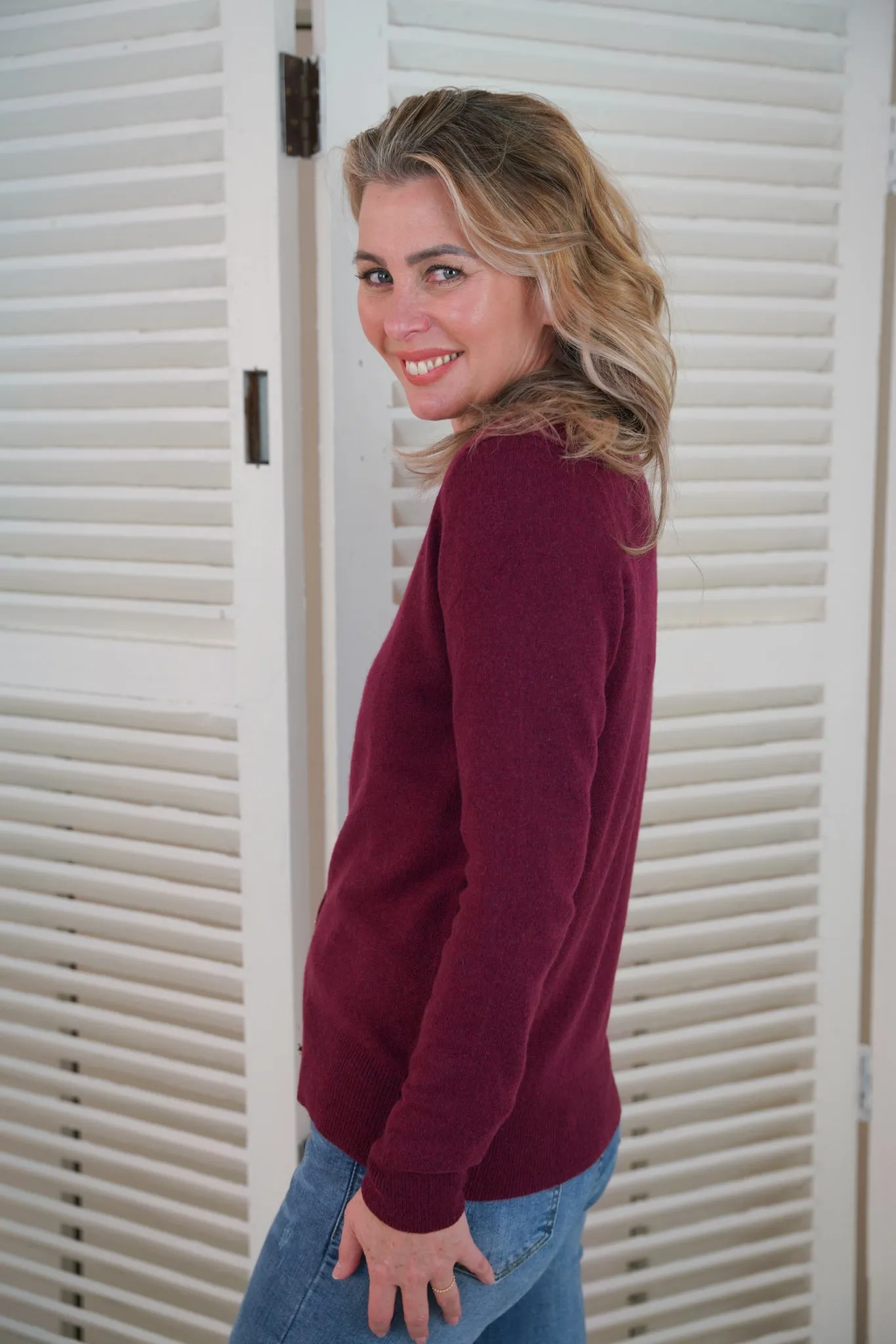 Plum Cashmere Cardi