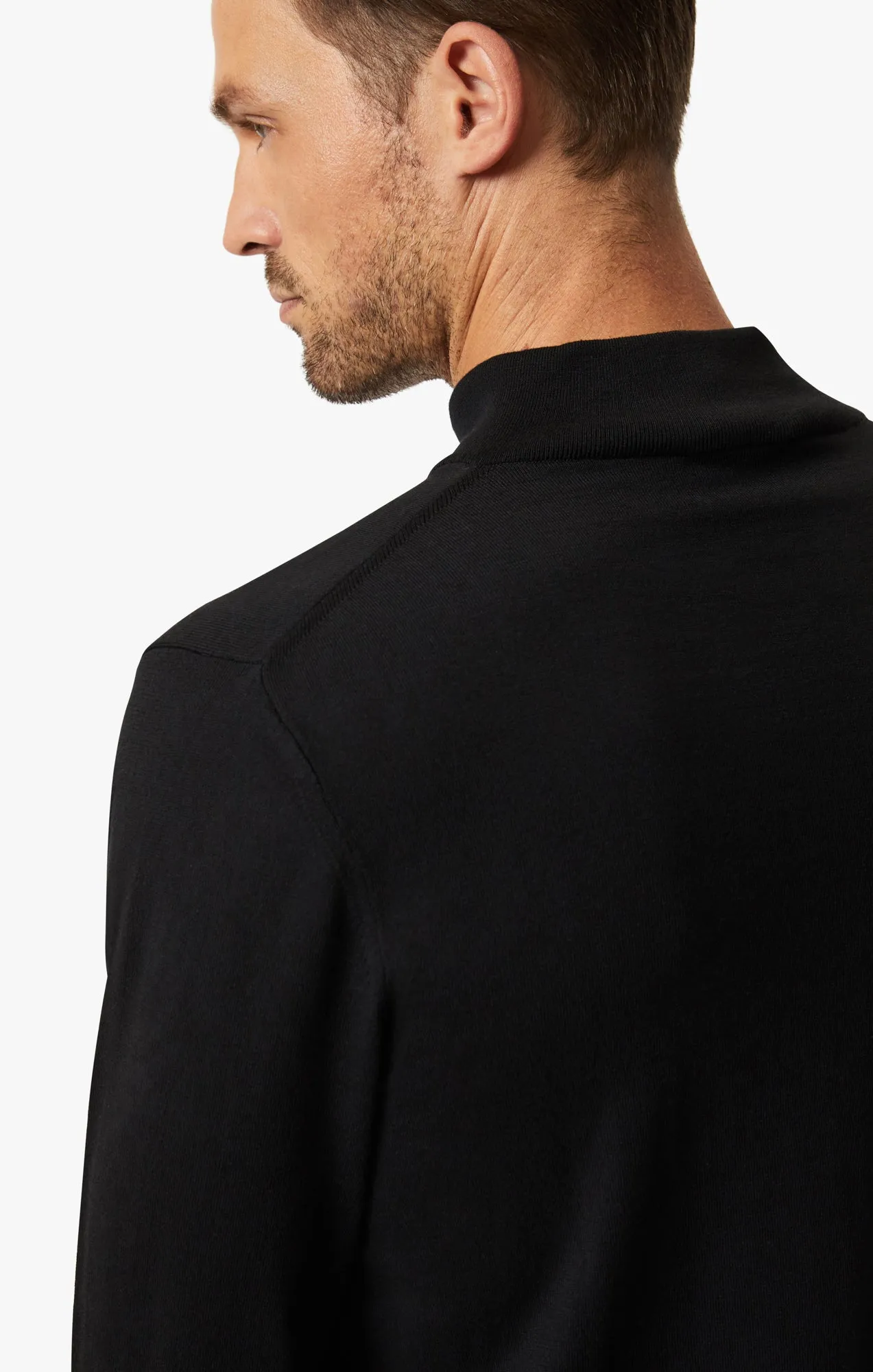 Quarter Zip Sweater In Black