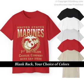 T-Shirt: Charlie Co. MCRD San Diego (EGA, Blank Back)