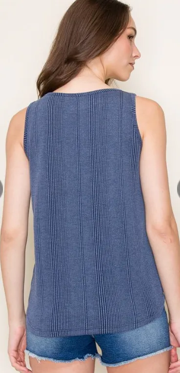 The Jessie V-Neck Textured Relaxed Tank