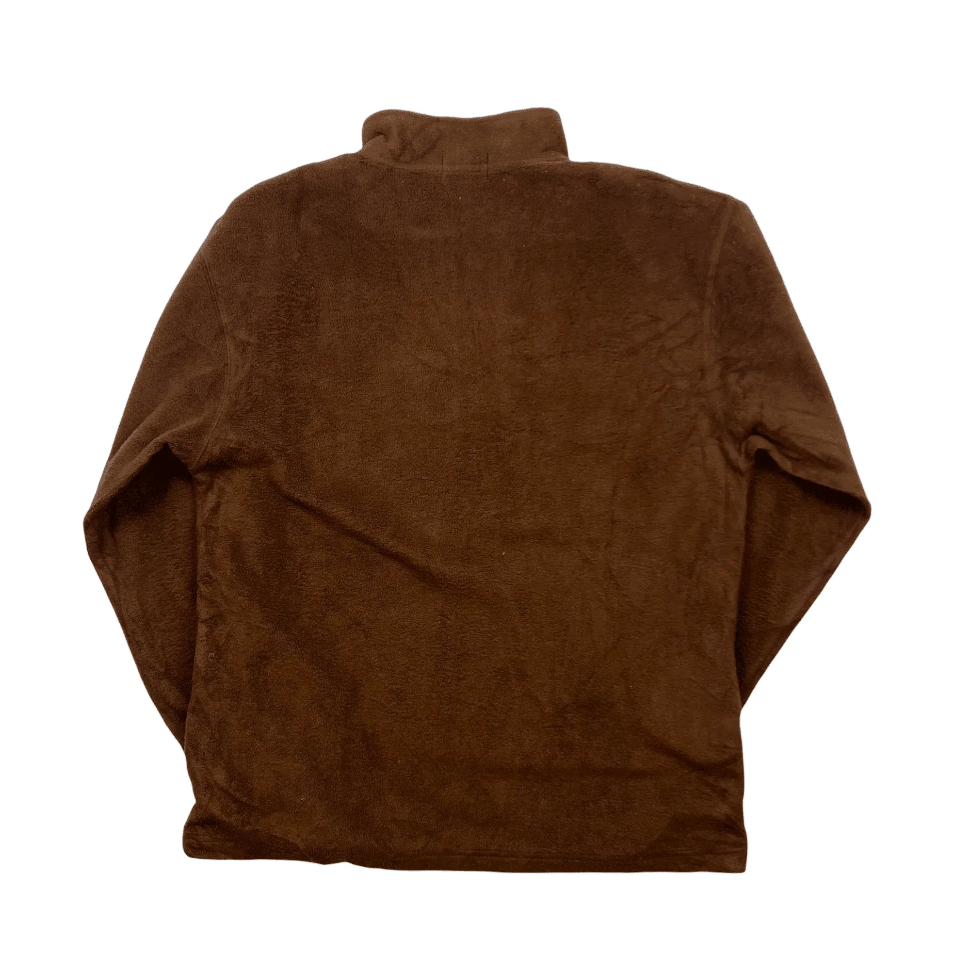 Vintage 90s Brown MCM Spell-Out Quarter Zip Fleece - Large