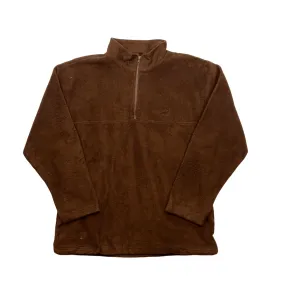 Vintage 90s Brown MCM Spell-Out Quarter Zip Fleece - Large