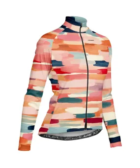 Optimized Title: W. Peloton Thermal Cycling Jersey - Artistic Paint Brush Design