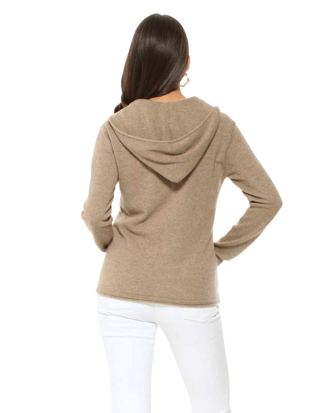 Women's Pure Cashmere Hoodie Sweater Charcoal